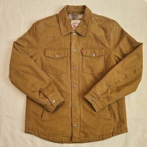 Levi's Heavyweight Chore Jacket With Cotton Quilted Interior Lining. Coyote Tan